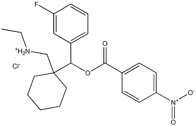 {1-[(1,1-dimethylammonio)methyl]cyclohexyl}(3-fluorophenyl)methyl 4-nitrobenzoate chloride 구조식 이미지