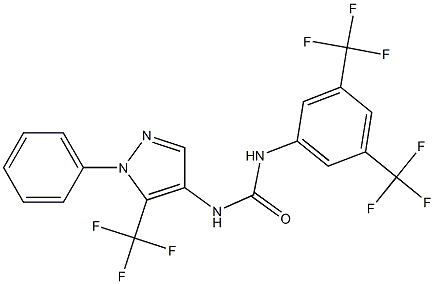 N-[3,5-di(trifluoromethyl)phenyl]-N'-[1-phenyl-5-(trifluoromethyl)-1H-pyrazol-4-yl]urea 구조식 이미지