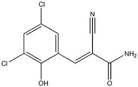 2-cyano-3-(3,5-dichloro-2-hydroxyphenyl)acrylamide Structure