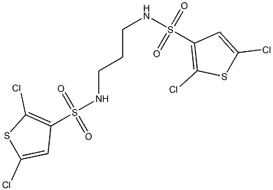 N3-(3-{[(2,5-dichloro-3-thienyl)sulfonyl]amino}propyl)-2,5-dichlorothiophene-3-sulfonamide 구조식 이미지