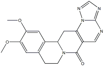 11,12-dimethoxy-8,9,13b,14-tetrahydro-6H-[1,2,4]triazolo[5'',1'':2',3']pyrimido[4',5':4,5]pyrido[2,1-a]isoquinolin-6-one 구조식 이미지