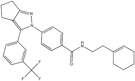 N-[2-(1-cyclohexenyl)ethyl]-4-[3-[3-(trifluoromethyl)phenyl]-5,6-dihydrocyclopenta[c]pyrazol-2(4H)-yl]benzenecarboxamide 구조식 이미지