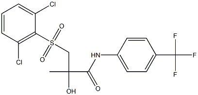 3-[(2,6-dichlorophenyl)sulfonyl]-2-hydroxy-2-methyl-N-[4-(trifluoromethyl)phenyl]propanamide Structure