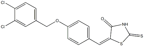 5-{4-[(3,4-dichlorobenzyl)oxy]benzylidene}-2-thioxo-1,3-thiazolan-4-one Structure