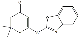3-(1,3-benzoxazol-2-ylthio)-5,5-dimethylcyclohex-2-en-1-one Structure