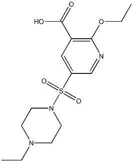 2-ethoxy-5-[(4-ethylpiperazino)sulfonyl]nicotinic acid 구조식 이미지