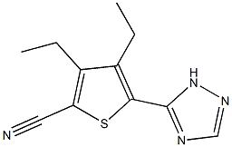 3,4-diethyl-5-(1H-1,2,4-triazol-5-yl)thiophene-2-carbonitrile 구조식 이미지