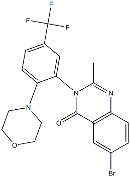 6-bromo-2-methyl-3-[2-morpholino-5-(trifluoromethyl)phenyl]-3,4-dihydroquinazolin-4-one Structure