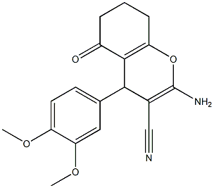 2-amino-4-(3,4-dimethoxyphenyl)-5-oxo-5,6,7,8-tetrahydro-4H-chromene-3-carbonitrile Structure