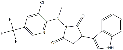 1-[[3-chloro-5-(trifluoromethyl)-2-pyridinyl](methyl)amino]-3-(1H-indol-3-yl)dihydro-1H-pyrrole-2,5-dione Structure