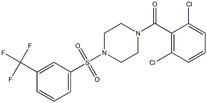 (2,6-dichlorophenyl)(4-{[3-(trifluoromethyl)phenyl]sulfonyl}piperazino)methanone 구조식 이미지