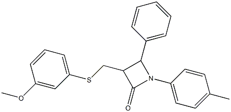 3-{[(3-methoxyphenyl)sulfanyl]methyl}-1-(4-methylphenyl)-4-phenyl-2-azetanone Structure