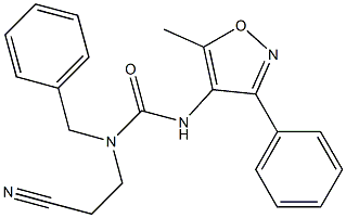 N-benzyl-N-(2-cyanoethyl)-N'-(5-methyl-3-phenylisoxazol-4-yl)urea Structure