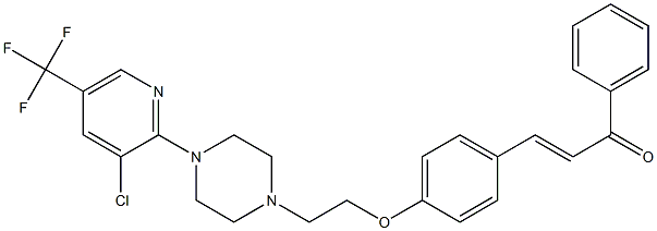3-[4-(2-{4-[3-chloro-5-(trifluoromethyl)-2-pyridinyl]piperazino}ethoxy)phenyl]-1-phenyl-2-propen-1-one Structure