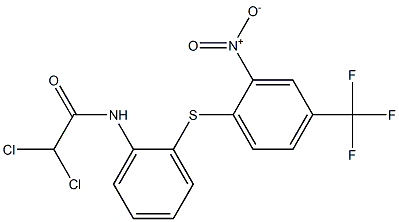 N1-(2-{[2-nitro-4-(trifluoromethyl)phenyl]thio}phenyl)-2,2-dichloroacetamide 구조식 이미지