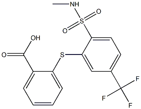 2-{[2-[(methylamino)sulfonyl]-5-(trifluoromethyl)phenyl]thio}benzoic acid Structure