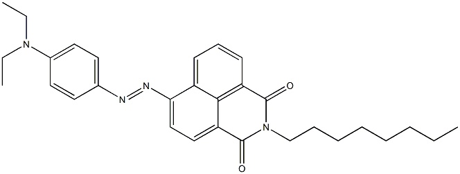 6-{2-[4-(diethylamino)phenyl]diaz-1-enyl}-2-octyl-2,3-dihydro-1H-benzo[de]isoquinoline-1,3-dione Structure