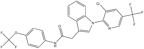 2-{1-[3-chloro-5-(trifluoromethyl)-2-pyridinyl]-1H-indol-3-yl}-N-[4-(trifluoromethoxy)phenyl]acetamide Structure