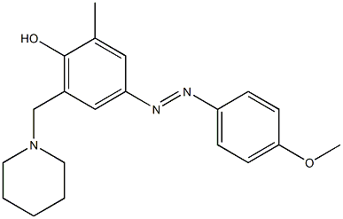 4-[2-(4-methoxyphenyl)diaz-1-enyl]-2-methyl-6-(piperidinomethyl)phenol 구조식 이미지