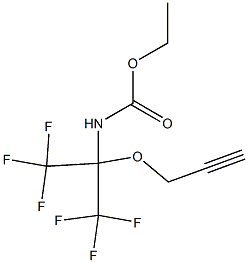 ethyl N-[2,2,2-trifluoro-1-(prop-2-ynyloxy)-1-(trifluoromethyl)ethyl]carbamate 구조식 이미지