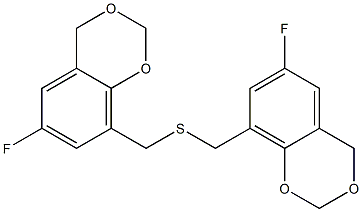 6-fluoro-8-({[(6-fluoro-4H-1,3-benzodioxin-8-yl)methyl]thio}methyl)-4H-1,3-benzodioxine Structure