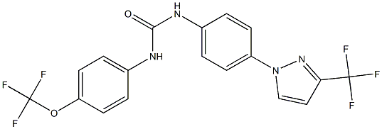 N-[4-(trifluoromethoxy)phenyl]-N'-{4-[3-(trifluoromethyl)-1H-pyrazol-1-yl]phenyl}urea Structure