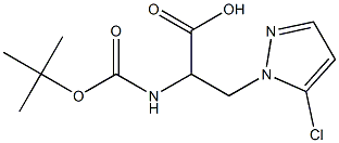 3-(5-chloro-1H-pyrazol-1-yl)-2-(tert-butoxycarbonylamino)propanoic acid Structure