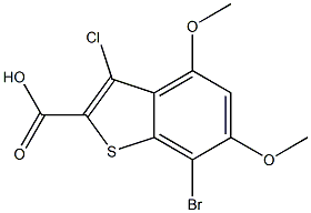7-bromo-3-chloro-4,6-dimethoxybenzo[b]thiophene-2-carboxylic acid 구조식 이미지