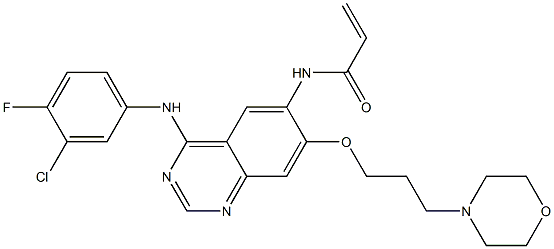 N-[4-[(3-chloro-4-fluoro-phenyl)amino]-7-(3-morpholin-4-ylpropoxy)quinazolin-6-yl]prop-2-enamide Structure