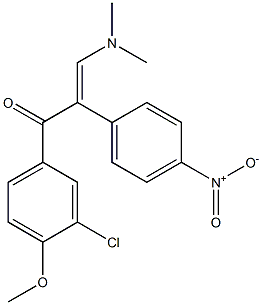 1-(3-chloro-4-methoxyphenyl)-3-(dimethylamino)-2-(4-nitrophenyl)prop-2-en-1-one 구조식 이미지
