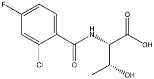 (2S,3R)-2-[(2-chloro-4-fluorobenzoyl)amino]-3-hydroxybutanoic acid 구조식 이미지