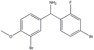 (4-bromo-2-fluorophenyl)(3-bromo-4-methoxyphenyl)methanamine 구조식 이미지