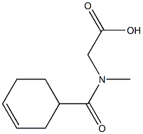 [(cyclohex-3-en-1-ylcarbonyl)(methyl)amino]acetic acid 구조식 이미지