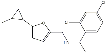 [1-(2,4-dichlorophenyl)ethyl]({[5-(2-methylcyclopropyl)furan-2-yl]methyl})amine Structure