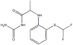 [2-({2-[(difluoromethyl)sulfanyl]phenyl}amino)propanoyl]urea Structure