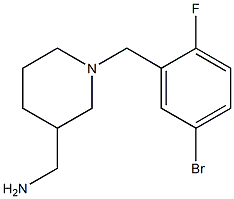 {1-[(5-bromo-2-fluorophenyl)methyl]piperidin-3-yl}methanamine Structure