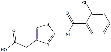 {2-[(2-chlorobenzoyl)amino]-1,3-thiazol-4-yl}acetic acid Structure