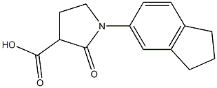 1-(2,3-dihydro-1H-inden-5-yl)-2-oxopyrrolidine-3-carboxylic acid Structure