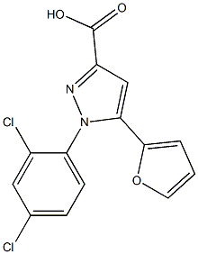 1-(2,4-dichlorophenyl)-5-(furan-2-yl)-1H-pyrazole-3-carboxylic acid 구조식 이미지