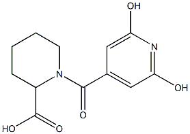 1-(2,6-dihydroxyisonicotinoyl)piperidine-2-carboxylic acid Structure