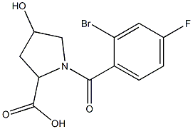 1-(2-bromo-4-fluorobenzoyl)-4-hydroxypyrrolidine-2-carboxylic acid Structure