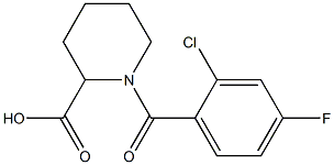 1-(2-chloro-4-fluorobenzoyl)piperidine-2-carboxylic acid Structure