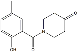 1-(2-hydroxy-5-methylbenzoyl)piperidin-4-one Structure