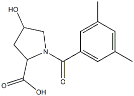 1-(3,5-dimethylbenzoyl)-4-hydroxypyrrolidine-2-carboxylic acid Structure