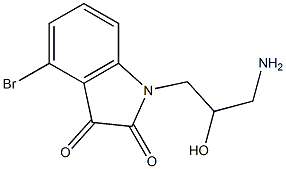 1-(3-amino-2-hydroxypropyl)-4-bromo-2,3-dihydro-1H-indole-2,3-dione 구조식 이미지