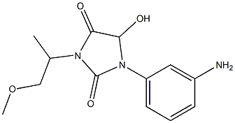 1-(3-aminophenyl)-5-hydroxy-3-(1-methoxypropan-2-yl)imidazolidine-2,4-dione Structure