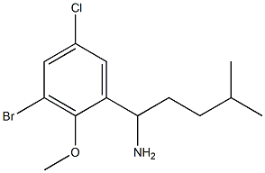 1-(3-bromo-5-chloro-2-methoxyphenyl)-4-methylpentan-1-amine 구조식 이미지