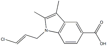 1-(3-chloroprop-2-en-1-yl)-2,3-dimethyl-1H-indole-5-carboxylic acid Structure
