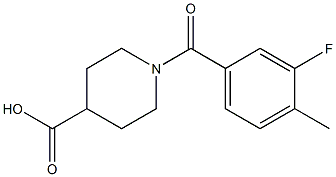 1-(3-fluoro-4-methylbenzoyl)piperidine-4-carboxylic acid Structure