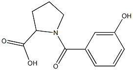 1-(3-hydroxybenzoyl)pyrrolidine-2-carboxylic acid 구조식 이미지